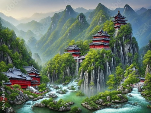 中国山水画風景
