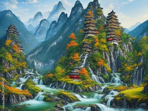 中国山水画風景