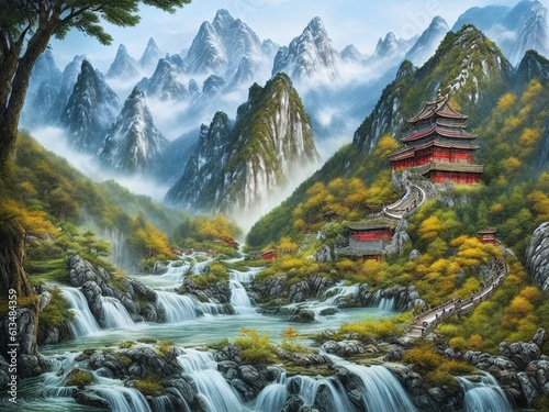 中国山水画風景