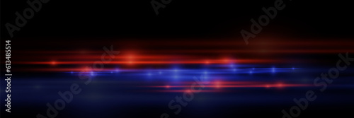 Glowing speed lines. Light glowing effect. Abstract lines of motion. On a black background.