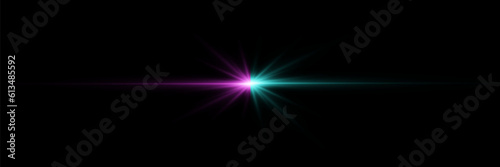 Abstract two color power lights flare. On a black background.