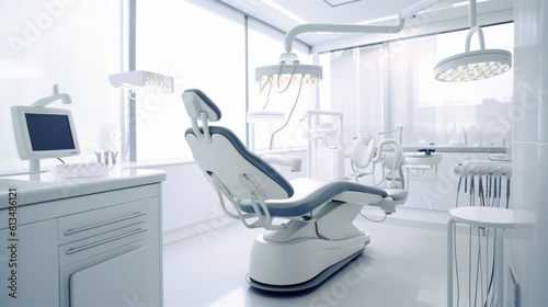 Interior view of dental clinic full of medical equipment