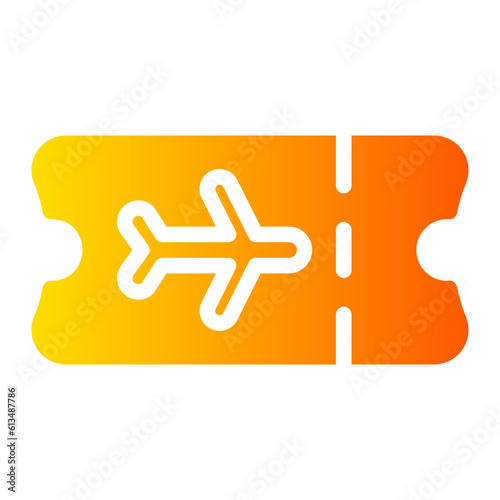 plane ticket gradient icon