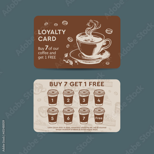 Bonus card hand drawn style, vector.	
