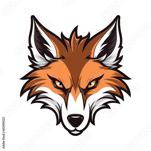 Fox head mascot. Logo design. Illustration for printing on t-shirts.