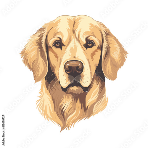 Retriver head mascot. Logo design. Illustration for printing on t-shirts.