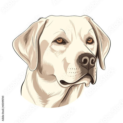 Retriver head mascot. Logo design. Illustration for printing on t-shirts.