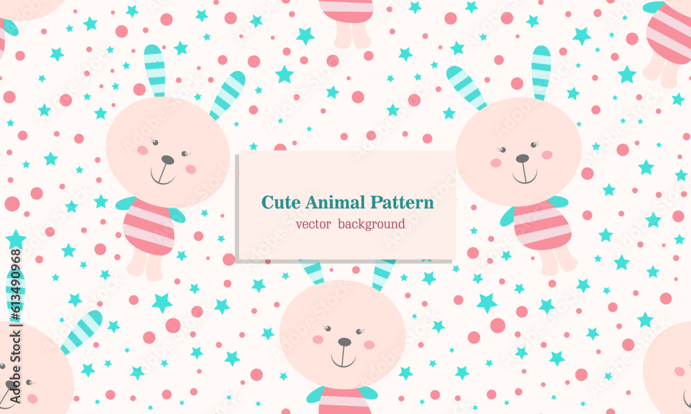 Rabbit animal habitat seamless pattern background Rabbit animal habitat seamless pattern background
