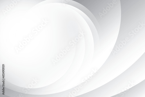 Abstract white and gray color, modern design stripes background with geometric round shape. Vector illustration.