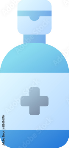 set icon gradient color health medical blue a bottle of alcohol