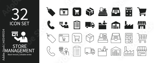 Icon set related to store management