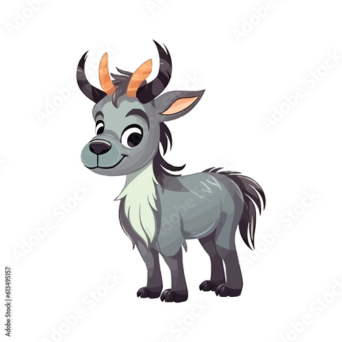 Playful Wildebeest  Adorable 2D Illustration