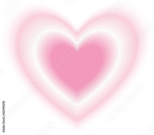 abstract blur gradient heart shape in pastel color, y2k style element for social post, banner, poster, png isolated on transparent background.