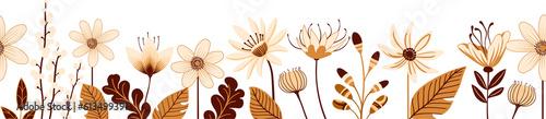 Wild Flowers Orange Seamles...