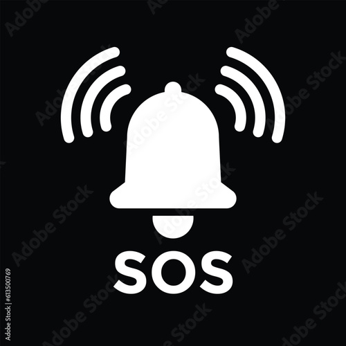 sos bell alert symbol, vector illustration 