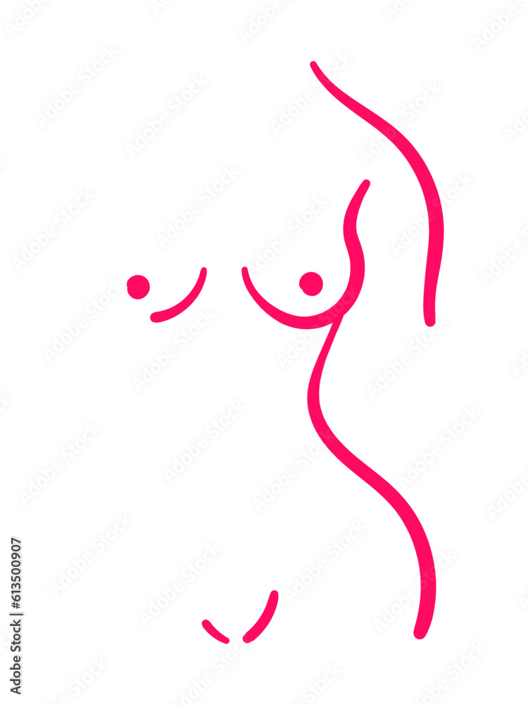 Female figure line art. hand drawn figure girl poster Female figure line art. hand drawn figure girl poster