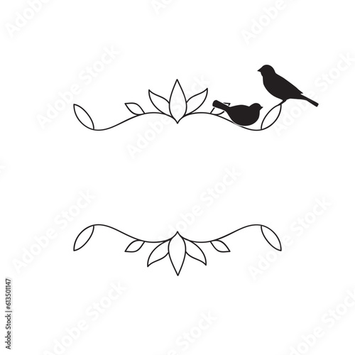 Elegant scroll frame with birds