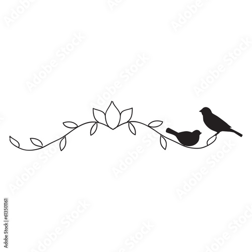Elegant scroll frame with birds