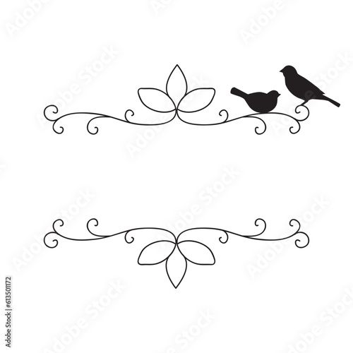 Elegant scroll frame with birds