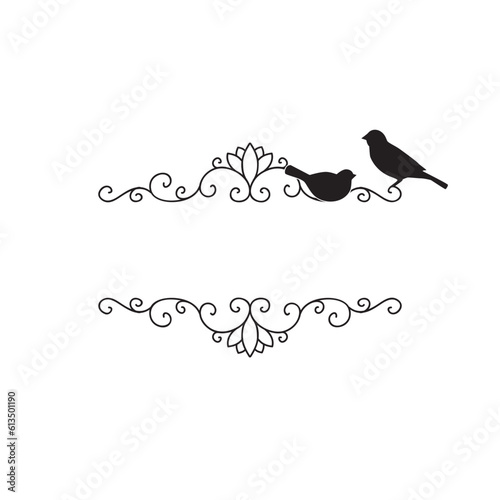 Elegant scroll frame with birds