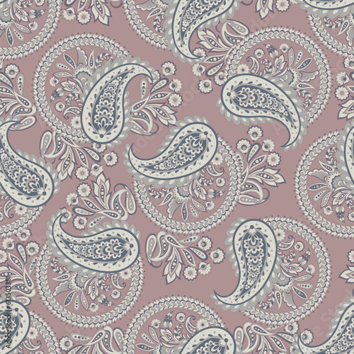 Floral seamless paisley vector pattern
