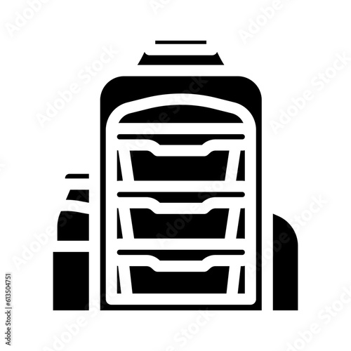 lunch box bag meal glyph icon vector. lunch box bag meal sign. isolated symbol illustration