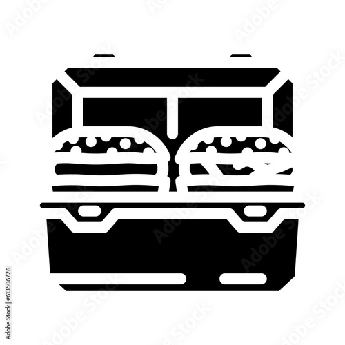 lunch box kids food glyph icon vector. lunch box kids food sign. isolated symbol illustration