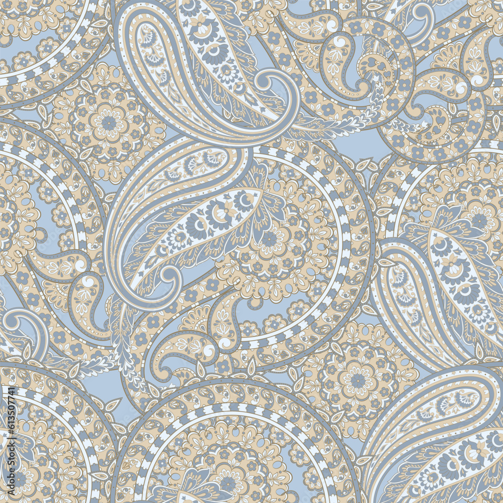 Floral seamless paisley vector pattern