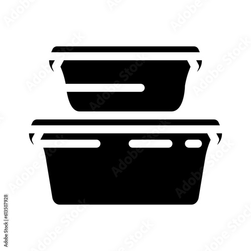 lunch box glass meal glyph icon vector. lunch box glass meal sign. isolated symbol illustration