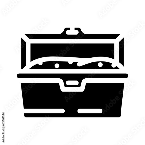 lunch box plastic container glyph icon vector. lunch box plastic container sign. isolated symbol illustration