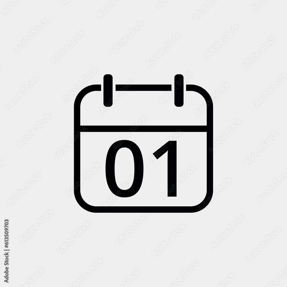 Calendar flat icon with specific day, simple calendar icon vector illustration for websites, projects and graphic resources. Day 01 marked on the calendar. Calendar flat icon with specific day, simple calendar icon vector illustration for websites, projects and graphic resources. Day 01 marked on the calendar.