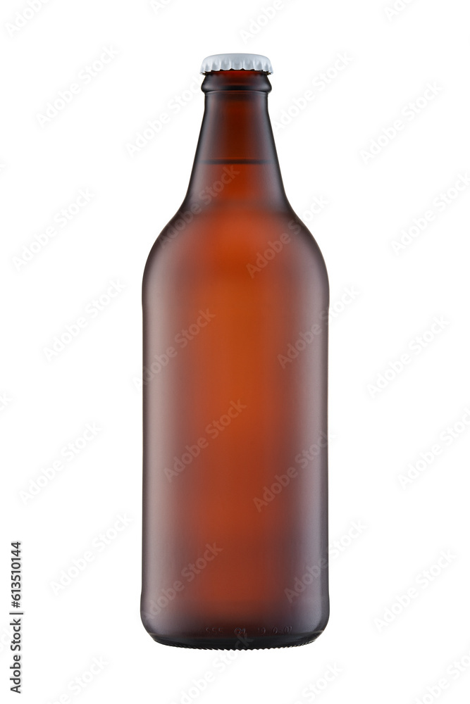 600ml brown beer bottle isolated on a white background with work path to mockup. 600ml brown beer bottle isolated on a white background with work path to mockup.