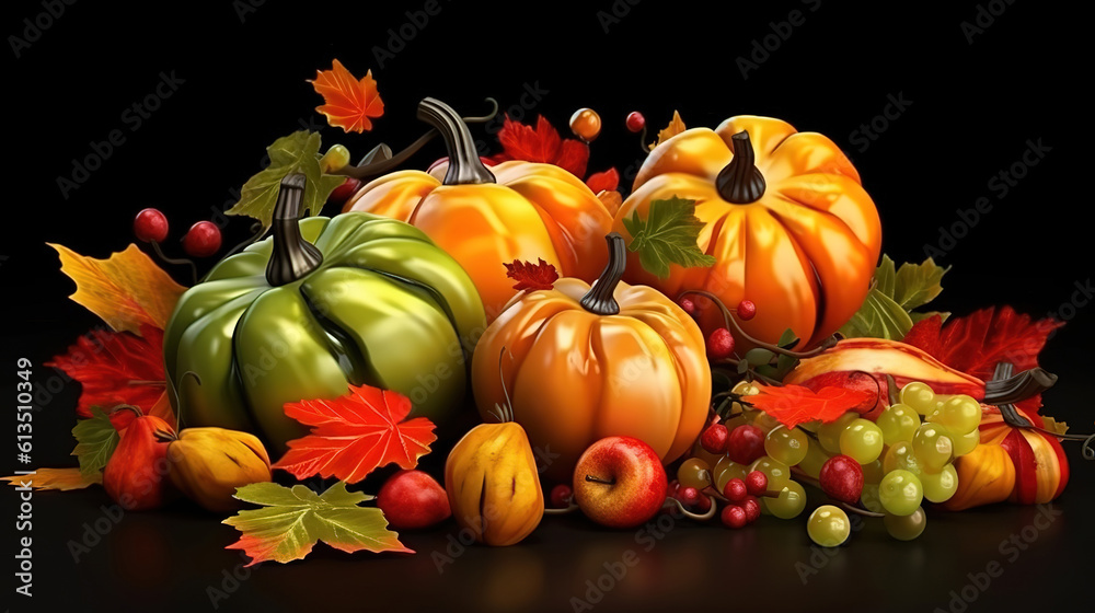 Autumn thanksgiving still life with pumpkins. Generative Ai Autumn thanksgiving still life with pumpkins. Generative Ai