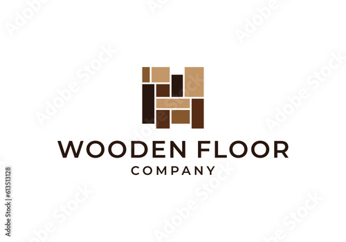 Wood flooring parquet hardwood texture logo design