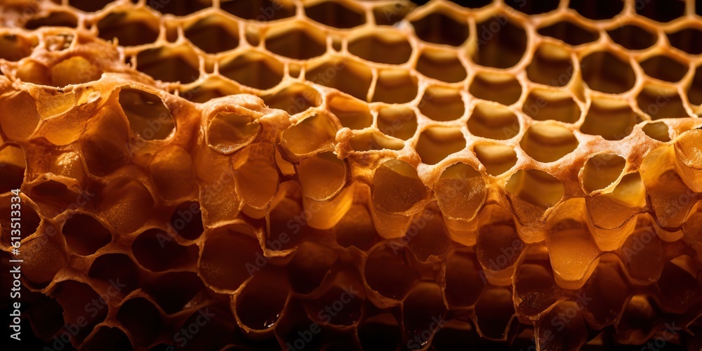 AI Generated. AI Generative. Honey bee honeycomb texture pattern background decoration. Graphic Art