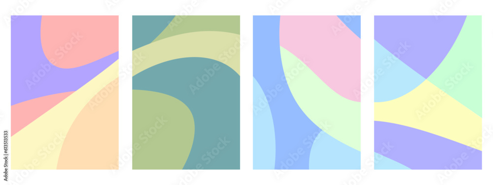 Set of abstract background pastel color. Waves art. Vector illustration Set of abstract background pastel color. Waves art. Vector illustration