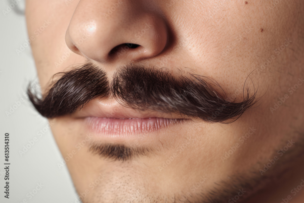 close up of a man with a mustache. Generative ai close up of a man with a mustache. Generative ai