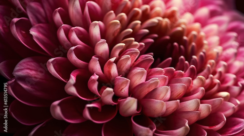 Pink chrysanthemum petals macro shot  bright color. Generative Ai