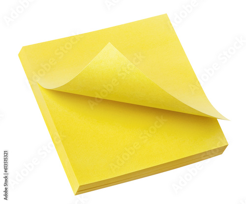Yellow sticky notes cut out