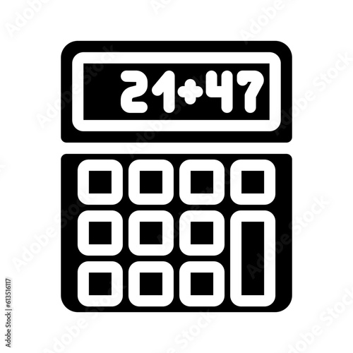 calculator math education glyph icon vector. calculator math education sign. isolated symbol illustration