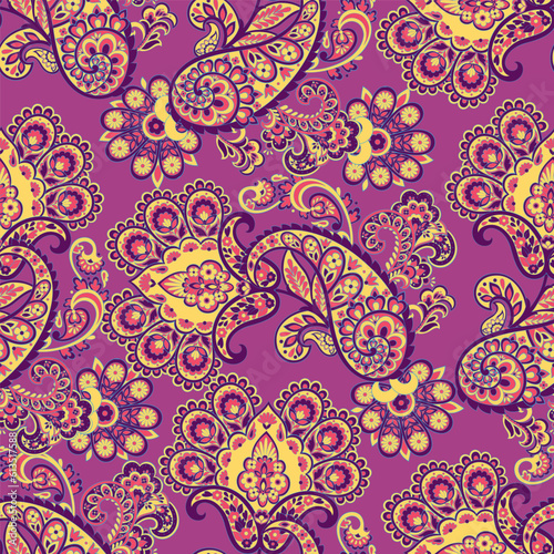 Floral Vector seamless paisley pattern.