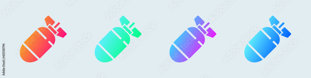 Nuclear solid icon in gradient colors. Bomb signs vector illustration. Nuclear solid icon in gradient colors. Bomb signs vector illustration.