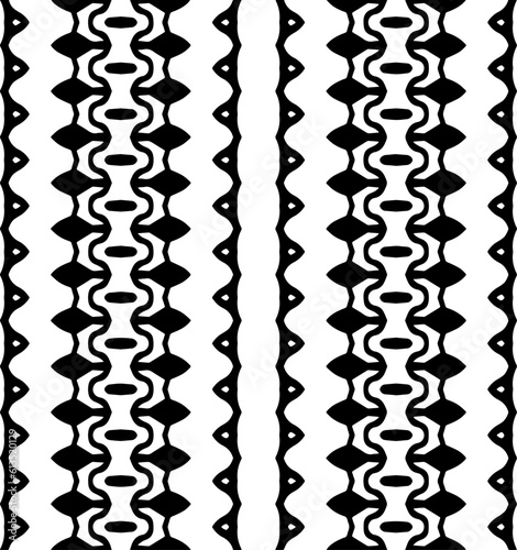 Vector geometric ornament in ethnic style. Seamless pattern with  abstract shapes. Black and white geometric  wallpaper. Repeating pattern for decor, textile and fabric. Abstraction art.