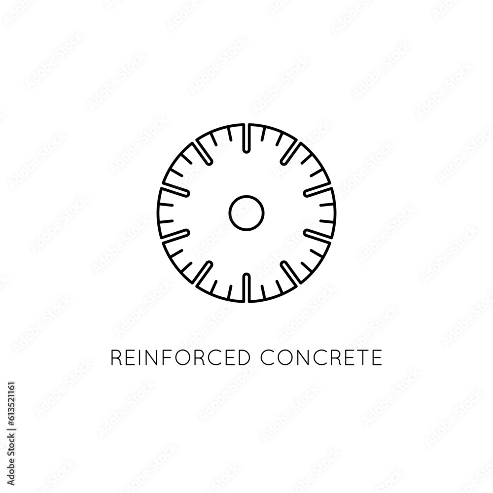 Diamond disc vector icon. For working with reinforced concrete Diamond disc vector icon. For working with reinforced concrete