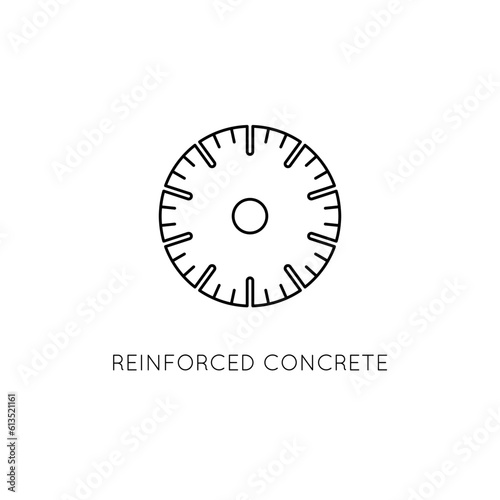 Diamond disc vector icon. For working with reinforced concrete