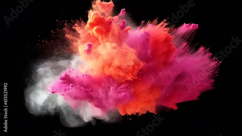 Beautiful abstract art with pink splash 3d on black background for banners, flyers, posters, design