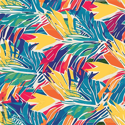 Seamless Colorful Hawaii Palms Pattern. Seamless pattern of Hawaii Palms in colorful style. Add color to your digital project with our pattern!