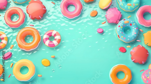 Pool Party frame background vector illustration. Generative Ai