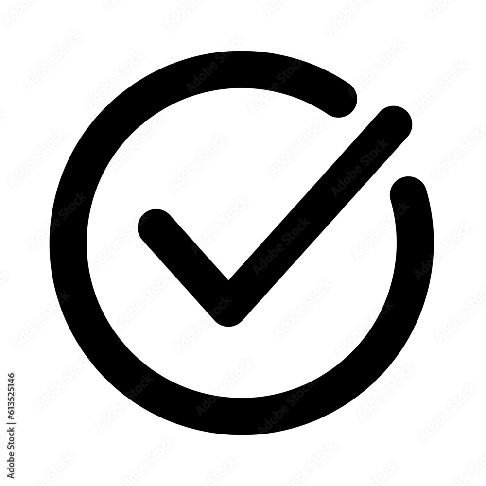 Simple round check box icon. Confirm icon. Vector. Simple round check box icon. Confirm icon. Vector.