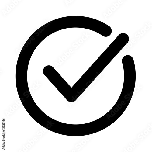 Simple round check box icon. Confirm icon. Vector.